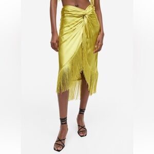 H&M Fringe Midi Skirt